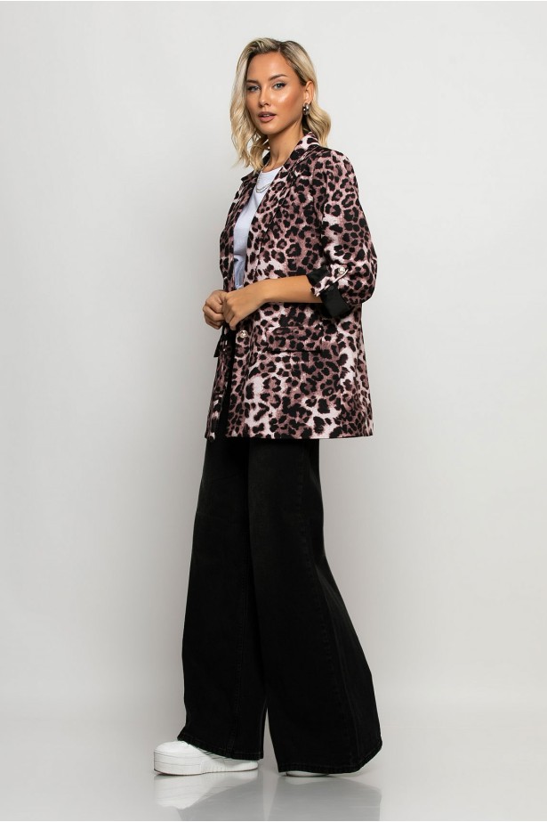 Blazer leopard print καφέ Blazer leopard print καφέ