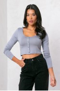 Crop top με κουμπιά γκρι Crop top με κουμπιά γκρι
