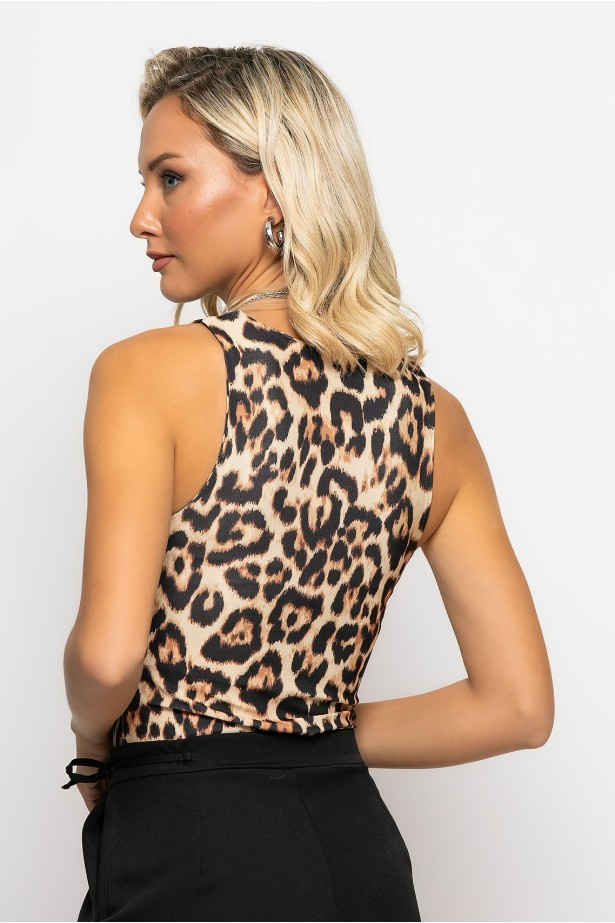 Κορμάκι leopard μπεζ Κορμάκι leopard μπεζ
