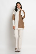 Oversized πλεκτό ζιβάγκο μπεζ-ταμπά Oversized πλεκτό ζιβάγκο μπεζ-ταμπά