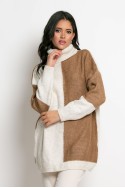 Oversized πλεκτό ζιβάγκο μπεζ-ταμπά Oversized πλεκτό ζιβάγκο μπεζ-ταμπά