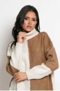 Oversized πλεκτό ζιβάγκο μπεζ-ταμπά Oversized πλεκτό ζιβάγκο μπεζ-ταμπά