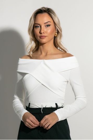 Μπλούζα off shoulder κόκκινο