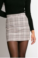 Μίνι φούστα tweed μπεζ Μίνι φούστα tweed μπεζ