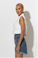 Jean σορτς με ρεβέρ και star strass μπλε Jean σορτς με ρεβέρ και star strass μπλε