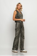 Jean straigt leg leopard print γκρι Jean straigt leg leopard print γκρι