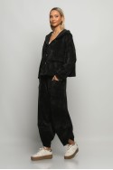Σετ baggy παντελόνι και ζακέτα κοτλέ μαύρο Σετ baggy παντελόνι και ζακέτα κοτλέ μαύρο
