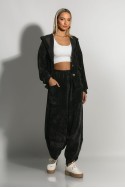 Σετ baggy παντελόνι και ζακέτα κοτλέ μαύρο Σετ baggy παντελόνι και ζακέτα κοτλέ μαύρο