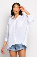 Oversized ασύμμετρο πουκάμισο λευκό Oversized ασύμμετρο πουκάμισο λευκό
