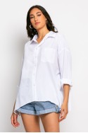 Oversized ασύμμετρο πουκάμισο λευκό Oversized ασύμμετρο πουκάμισο λευκό