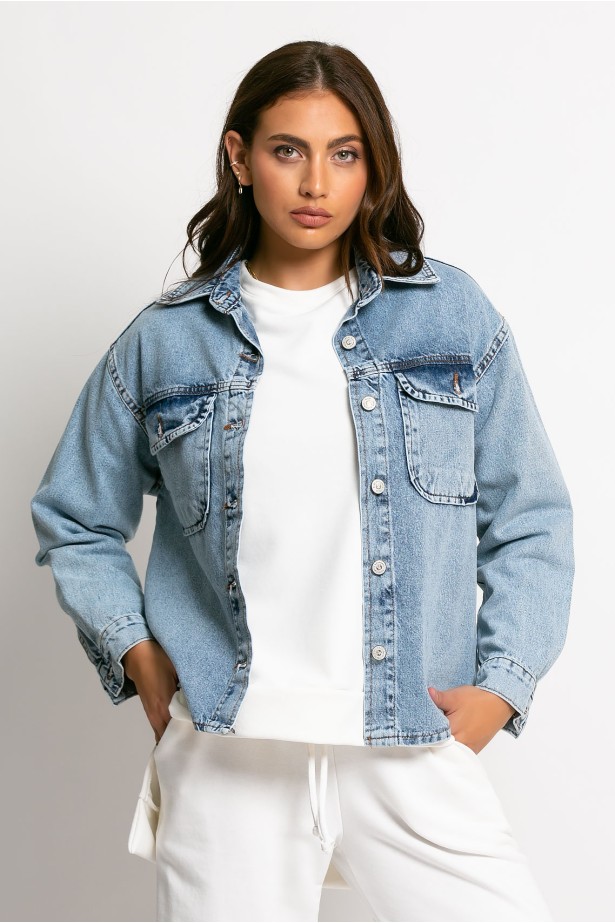 Jean jacket μπλε ανοιχτό Jean jacket μπλε ανοιχτό