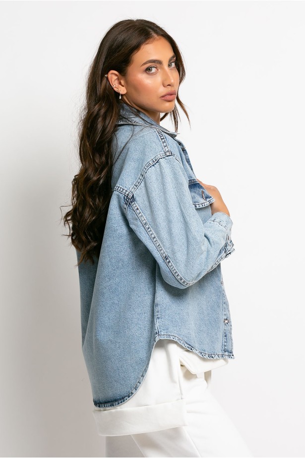 Jean jacket μπλε ανοιχτό Jean jacket μπλε ανοιχτό