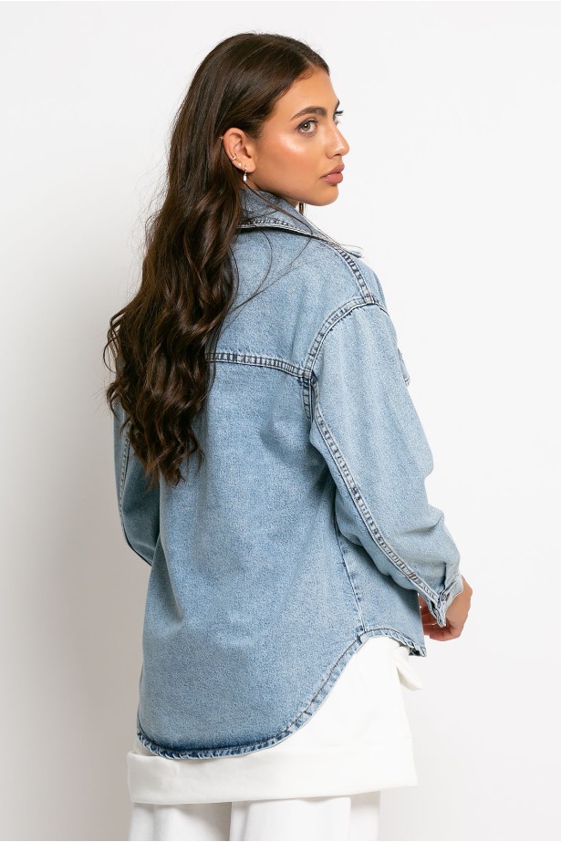 Jean jacket μπλε ανοιχτό Jean jacket μπλε ανοιχτό