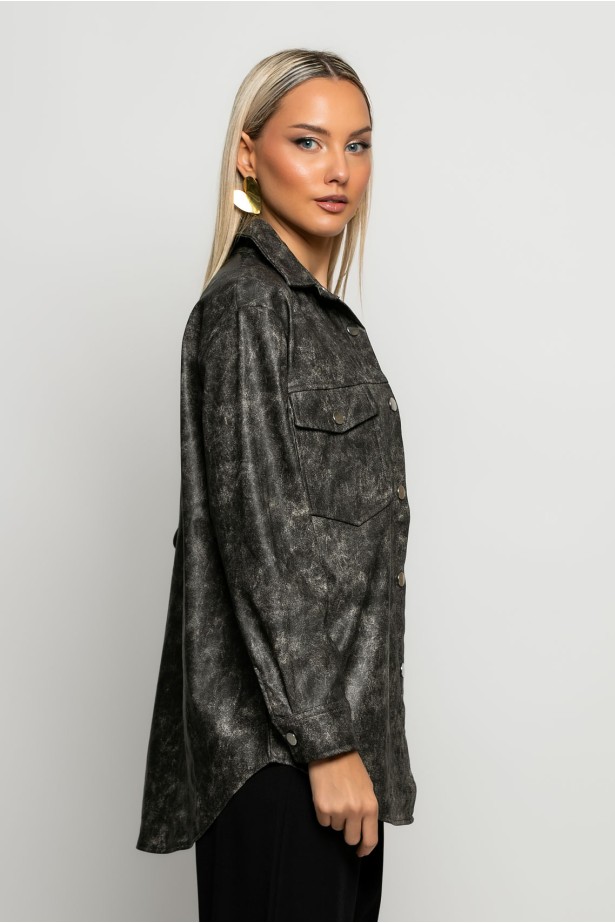Leather jacket γκρι Leather jacket γκρι