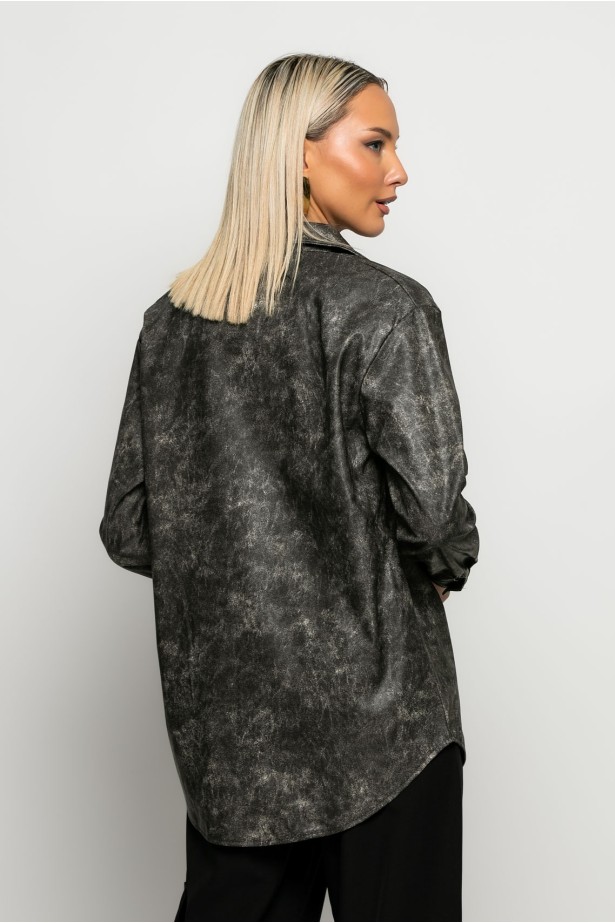 Leather jacket γκρι Leather jacket γκρι