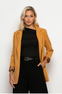 Blazer με leopard φόδρα μουσταρδί Blazer με leopard φόδρα μουσταρδί