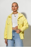 Jean jacket με ξέφτια κίτρινο Jean jacket με ξέφτια κίτρινο