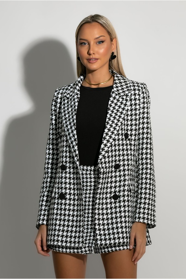Blazer πιε ντε πουλ μαύρο Blazer πιε ντε πουλ μαύρο