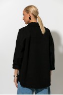 Oversized Jean jacket με τσέπες μαύρο