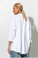 Oversized Jean jacket με τσέπες λευκό