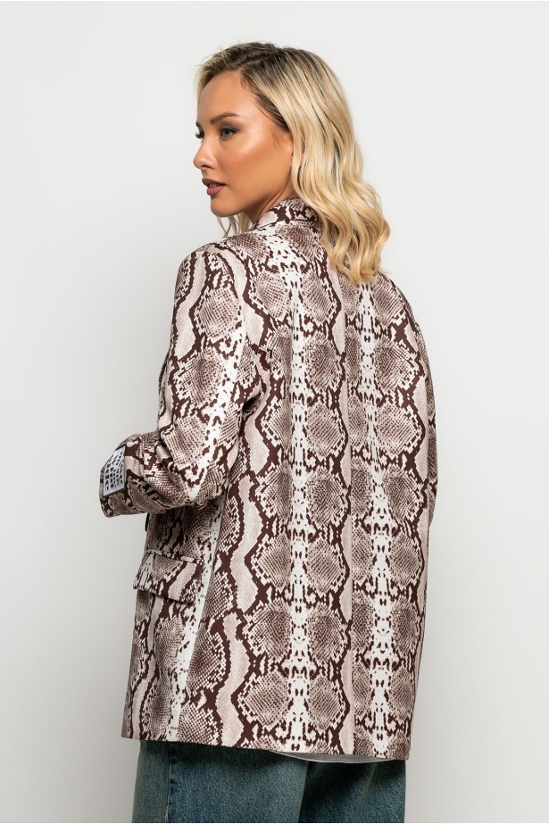 Blazer snake print μπεζ Blazer snake print μπεζ
