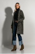 Ημίπαλτο animal print leopard γκρι Ημίπαλτο animal print leopard γκρι