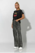 T-shirt με στάμπα cherry ανθρακί