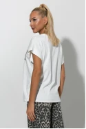 T-shirt με στάμπα rock and roll λευκό T-shirt με στάμπα rock and roll λευκό