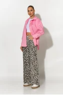 Jean wide leg λεοπάρ μπεζ ανοιχτό