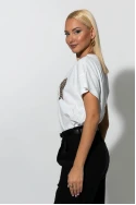 T-shirt με στάμπα λεοπάρ φιογκάκια λευκό