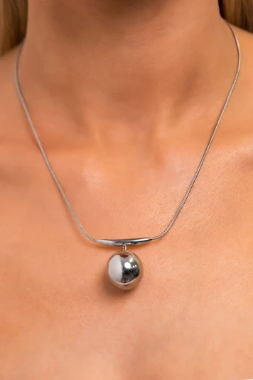 Κολιέ ball pendant ασημί