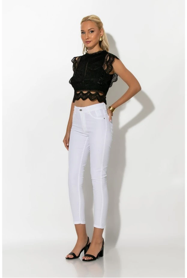 Παντελόνι slim fit λευκό
