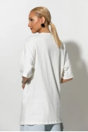 Oversized t-shirt με strass california λευκό Oversized t-shirt με strass california λευκό