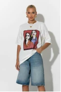T-Shirt με στάμπα two girls λευκό T-Shirt με στάμπα two girls λευκό