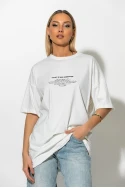 Oversized t-shirt με στάμπα new generation λευκό Oversized t-shirt με στάμπα new generation λευκό
