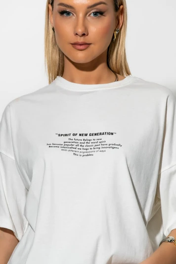 Oversized t-shirt με στάμπα new generation ροζ