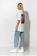 Oversized t-shirt με στάμπα new generation λευκό Oversized t-shirt με στάμπα new generation λευκό