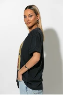 T-Shirt με στάμπα Frida art ανθρακί