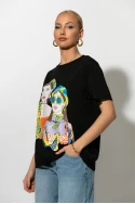 T-Shirt με στάμπα 60's girls μαύρο T-Shirt με στάμπα 60's girls μαύρο