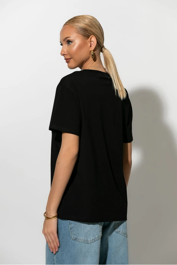 T-Shirt με στάμπα 60's girls μαύρο T-Shirt με στάμπα 60's girls μαύρο