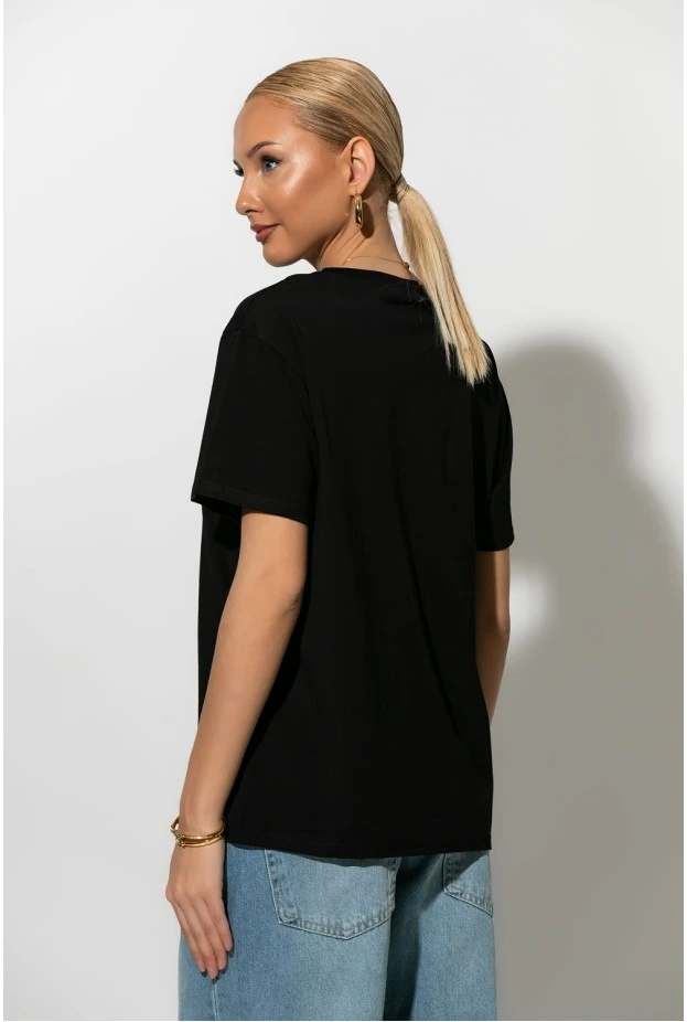 T-Shirt με στάμπα 60's girls μαύρο