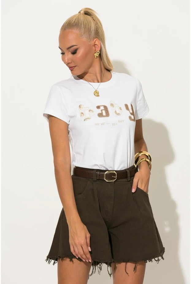 T-shirt με patch baby λευκό