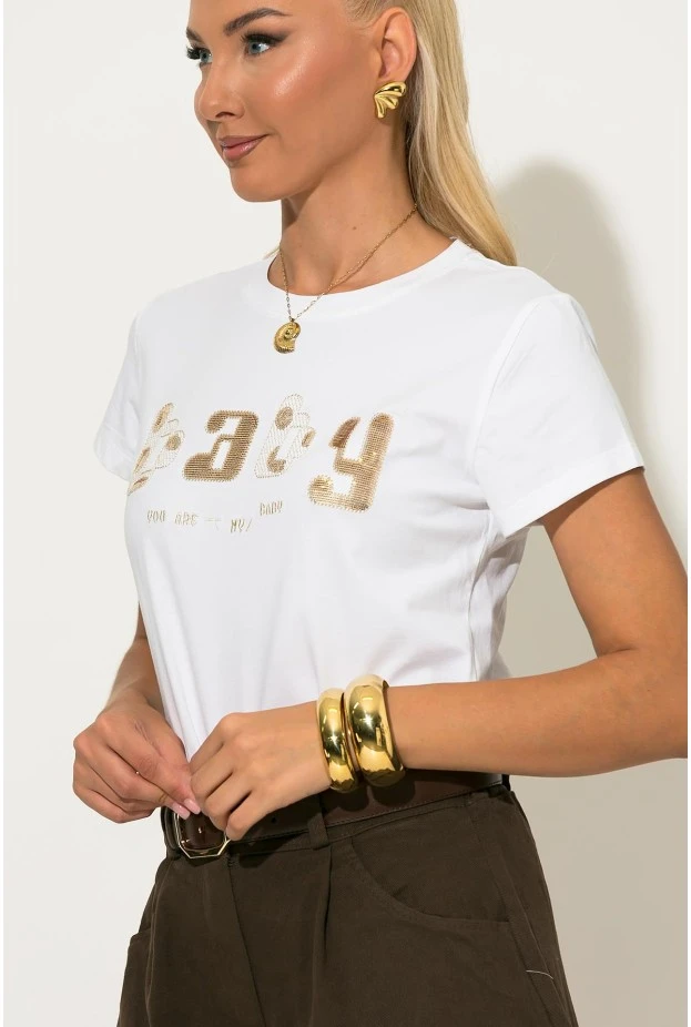 T-shirt με patch baby λευκό