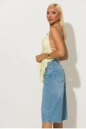 Halter top με cups και δέσιμο στο λαιμό και στην πλάτη κίτρινο