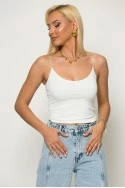 Crop top με λεπτή τιράντα λευκό