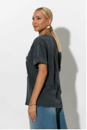 T-Shirt με στάμπα leopard ανθρακί T-Shirt με στάμπα leopard ανθρακί