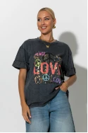 T-Shirt με στάμπα graffiti ανθρακί 