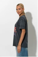 T-Shirt με στάμπα graffiti ανθρακί 