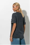 T-Shirt με στάμπα graffiti ανθρακί 
