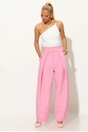 Crop top γκοφρέ με έναν ώμο και αγκράφα λευκό